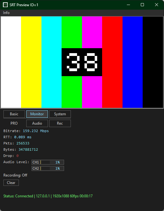 SRT Preview monitor