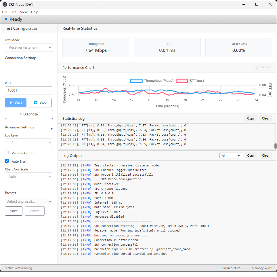 SRT encryption settings