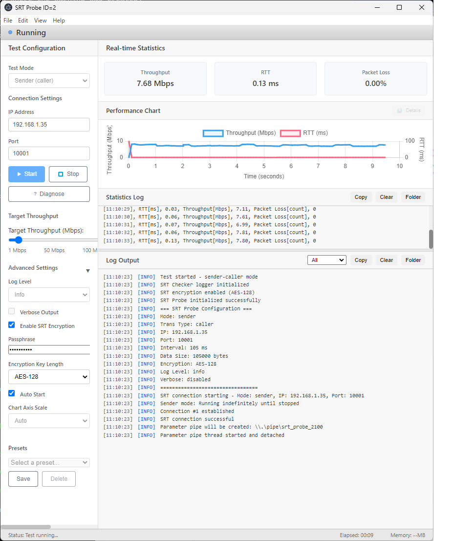 Mode guide and test summary logs
